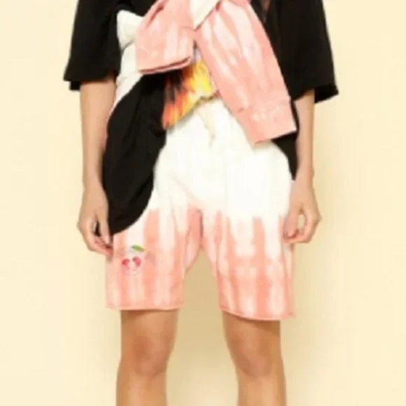Boys Lie Cherry Pie Tie Dye/Dip Dye Terry Boyfriend Shorts Size M - Picture 3 of 10